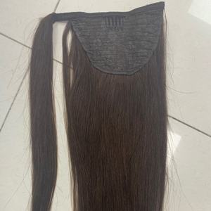 Queue <span class=keywords><strong>de</strong></span> <span class=keywords><strong>cheval</strong></span> brésilienne droite à cordon, extension <span class=keywords><strong>de</strong></span> cheveux humains, clipser, pour <span class=keywords><strong>femme</strong></span>, style queue enveloppante, cheveux Remy vierges, 100g, 12-26 pouces, Ali - Product Image 4