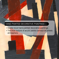 Peinture à l'huile sur toile 3D faite main grand format, abstraite moderne texture rouge or blanc, décoration maison hôtel