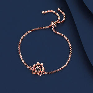 Envío de la gota Lovely Pet Cat Hand Chain Jewelry Hombres Mujeres Accesorio Chapado en proyección Gold Rose Cold Copper Bracelet - Product Image 5