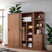 Armoire de chambre à coucher moderne personnalisée, épaissie, écologique, sans peinture, avec portes coulissantes et coiffeuse, gain de place