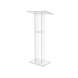 Plexiglass Acrylic Pulpit Lectern Event Reception Hostess Stand Desk Acrylic Podium Lectern Stand Portable Church Pulpit