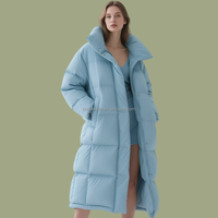 Doudoune matelassée personnalisée 90 % duvet de canard blanc pour femme, manteau long jusqu'aux chevilles, chaud et épais pour l'hiver, idéal pour OEM/ODM