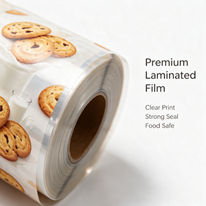 Rollo de Película de Embalaje de Grado Alimenticio, Rollo de Plástico Laminado Impreso para Uso en Panadería, Galletas, Dulces y Pan - Product Image 3