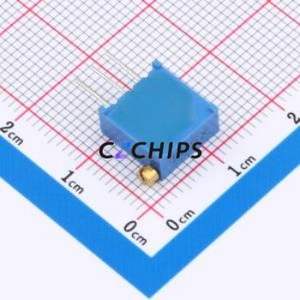 Resistencia/Potenciómetro Ajustable 3296X-504, Componente de Orificio Pasante (THT)-3P, 9.5x4.8mm, Resistencia de 500kOhm, 10%, 500mW, 250ppm ℃ - Product Image 2