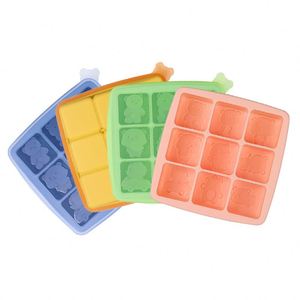 Children's Food Storage <b>Container</b> <b>with</b> <b>Lid</b> 9 Cavity Food Grade Silicone Ice Cube Tray Easy to Clean <b>Freezer</b> Safe Ice Cream Tools - Product Image 2
