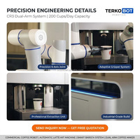 Robot collaboratif double bras CR3 pour machine à café latte automatique, robot pour latte art pour café, centre commercial, bureau, kiosque à café autonome