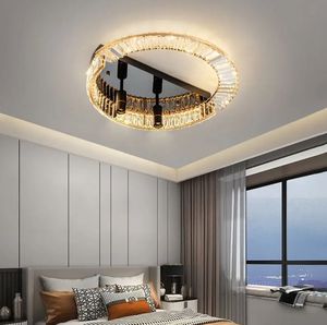 Nouveau design moderne monté en surface lustre lumières chambre cristal clair lampe anneau cercle plafonnier - Product Image 1