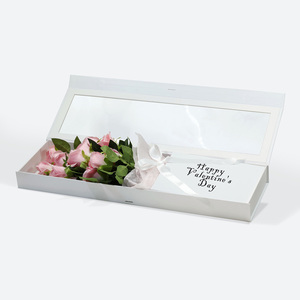 Wholesale Custom Cardboard White Flower Packaging Gift Present Box with Clear <b>Window</b> Lid - Product Image 2