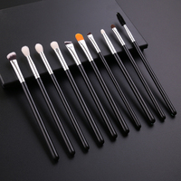 IPRESTA Private Label, ensemble de 10 pinceaux de maquillage pour les yeux et de rasage personnalisés haut de gamme, avec manches en bois et en aluminium
