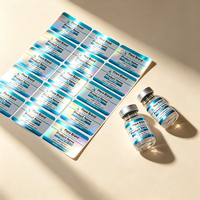 Étiquettes et boîtes personnalisées en PVC laser holographique résistantes à l'eau et à la chaleur pour les étiquettes de contenants de peptides de 3 ml/5 ml/10 ml