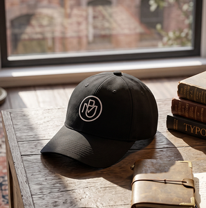 Casquette de baseball ajustée pour homme en coton noir, avec logo rond brodé, qualité supérieure, faible MOQ, vente en gros - Product Image 2