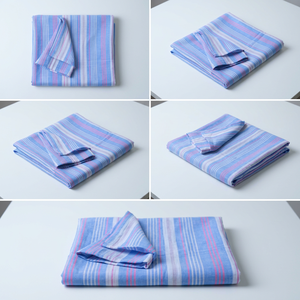 Handloom Woven Organic Khadi Cotton Fabric Medium Weight 105 GSM Handmade Stripes Breathable Quick-Dry Eco-Friendly <b>for</b> Apparel - Product Image 5