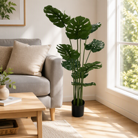 120cm Künstlicher Monstera-Baum mit Falschen Schildkrötenblättern, Große Grüne Blätter für Zuhause, Büro, Wohnzimmer, Innendekoration