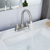 Robinet de baignoire Health UPC 4 pouces, robinet de qualité supérieure à col de cygne en chrome et acier inoxydable, robinets modernes à deux poignées, 2 trous pour salle de bain