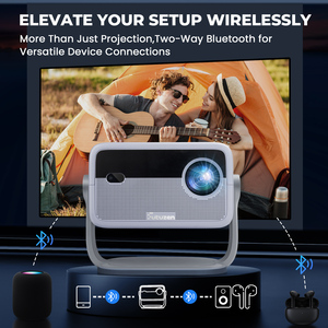Xách tay 1080P Mini projector với wifi & Ngoài trời Movie chiếu tự động Keystone Tương thích với điện thoại TV Stick máy tính xách tay - Product Image 2