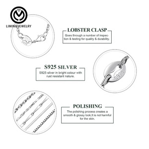 طقم سلسلة فضة إسترليني 925 بتصميم إيطالي مخصص GC01، مشبك جراد البحر، عقد قابل للتعديل بتصميم عظمة الأفعى، مجوهرات عصرية - Product Image 6