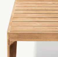 LUXORA Ensemble de jardin pour patio extérieur Hotel Resort Maya Table à manger rectangulaire en teck Mobilier d'extérieur moderne et luxueux