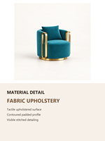 Fauteuil d'appoint moderne en velours, fauteuil pivotant rembourré pour salon, hall d'hôtel