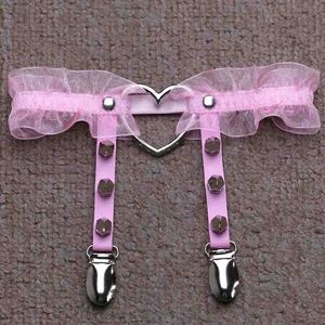 <span class=keywords><strong>Jarretelles</strong></span> <span class=keywords><strong>en</strong></span> dentelle pour femmes, 1 pièce, anneau de jambe cloutée, élastique, Sexy, mat - Product Image 6