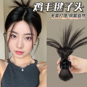 Perruque chignon queue de cheval haute avec pince à cheveux plume, accessoire de coiffure pour femme, extension de cheveux faite à la main, convient à toutes les couleurs de peau et à toutes les formes de visage - Product Image 2