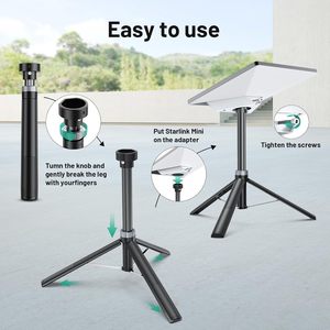 Mini adattatore portatile in alluminio treppiede supporto compatibile con i nuovi e vecchi modelli Starlink per campeggio e escursionismo all'aperto - Product Image 3