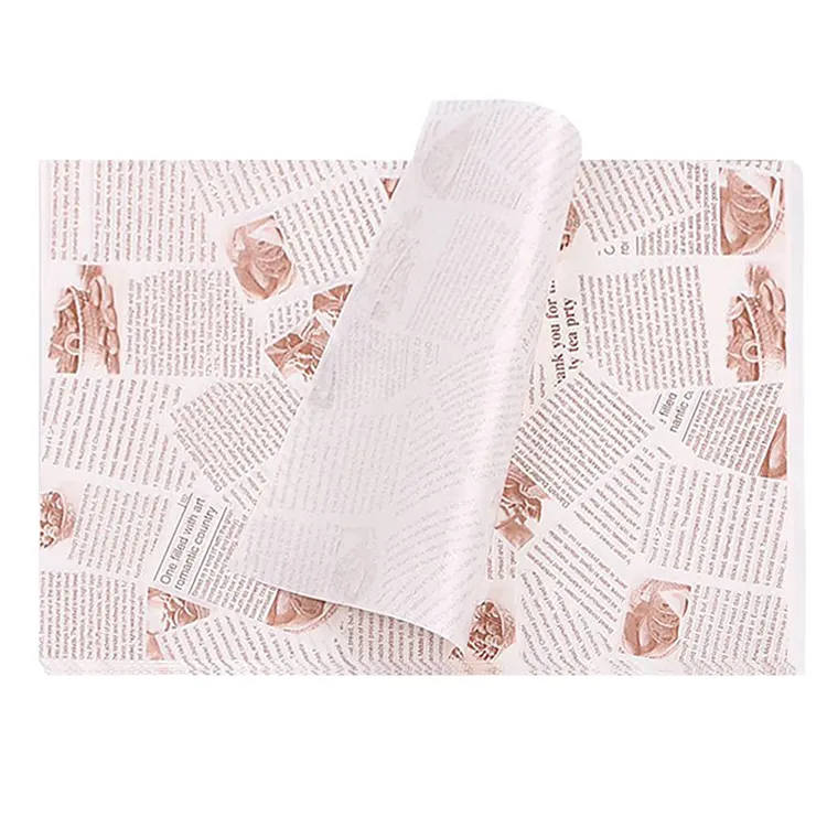 Kunden spezifisch bedrucktes Logo Lebensmittel qualität Hot Dog Hamburger Sandwich Wrapping fett dichtes Deli Fleisch Wrapping Wax Coated Paper