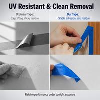Ruban de masquage bleu en crêpe résistant aux UV, amovible en 14 jours, pour peinture automobile, sans résidu, pour pulvérisation de peinture sur voiture
