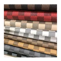 Eco-Friendly Plaid Pattern PVC Synthetic Leather Fabric