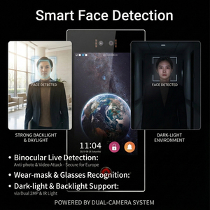 Système <span class=keywords><strong>de</strong></span> vidéophone <span class=keywords><strong>d</strong></span>'appartement Hiwink prenant en charge 20 000 identités faciales, cartes IC, homologué CE, interphone extérieur IP65 avec commutateur PoE - Product Image 2
