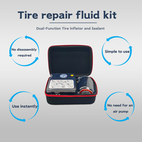 Kit de réparation d'urgence pour crevaison de pneu 10 min Fix comprenant un scellant et une pompe de gonflage de pneu en acier pour voitures véhicules routiers