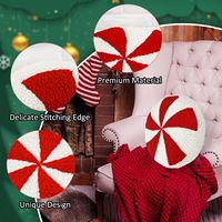 Coussin décoratif rond en peluche douce en forme de bonbon, idéal pour canapé, lit, chambre d'enfant, crèche, cadeau - Vente en gros directe usine
