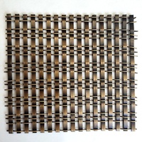 Grille en fil métallique tressé en acier inoxydable résistant à la corrosion XY-1513, finition laiton antique, pour décoration d'inserts de meubles