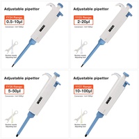 Micropipette manuelle en plastique pour transfert de liquides en laboratoire, volume réglable