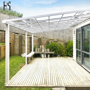 Vente flash : auvent de terrasse transparent, 100 % imperméable, structure en aluminium avec construction en polycarbonate pour jardin, auvent fixe - Product Image 6