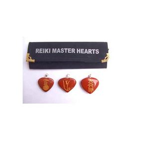 สีแดงแจสเปอร์เรกิหลักหัวใจจี้หินชุด - Product Image 1