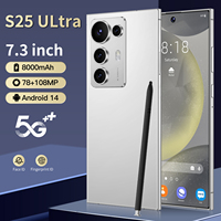 Smartphone Original 2025 Ultra 5G Android 14 S25 16 Go + 1 To Écran HD 7,3 pouces Déverrouillage Facial Processeur Déca-cœur Charge Rapide 100 W CDMA pour le Gaming