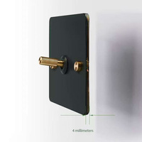 Interruptor de Palanca de Superficie de Acero Inoxidable Blanco Ultrafino de 4mm LangYeao, 1/2/3/4 Vías, 2 Posiciones, Latón Sólido con Bloqueo Infantil para el Hogar