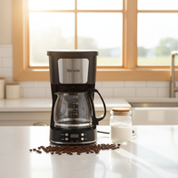Nouvelle machine à café électrique à filtre avec cafetière portable pour Americano, 12 tasses, en acier inoxydable, style espagnol