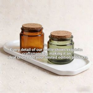 Bouteille en verre 100ml 200ml personnalisée ambre verte transparente pour huiles essentielles et bougies avec couvercle en liège sérigraphié, ornement de maison - Product Image 4