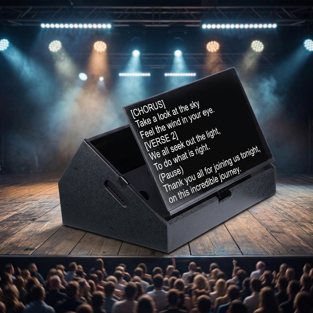 New Portable Large Screen Teleprompter Stage 27-55Inch High Brightness Screen Podium Teleprompter Stage Floor Monitor for Events