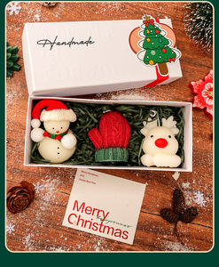 Christmas Tree & Reindeer Shaped Hand Poured Fragrance <b>Candle</b> Box Creative Holiday Hand Gift Xmas Decorative Aroma <b>Candle</b> Set - Product Image 4