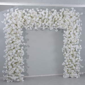 Décoration d'arche florale en tissu pour robe de mariée, arche florale carrée en soie, robe de mariée avec arche florale - Product Image 6