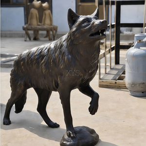 Statua di Cane in Bronzo <span class=keywords><strong>a</strong></span> Grandezza Naturale Personalizzata, Scultura Animale Antica Tradizionale per Decorazione Paesaggistica Esterna - Product Image 3