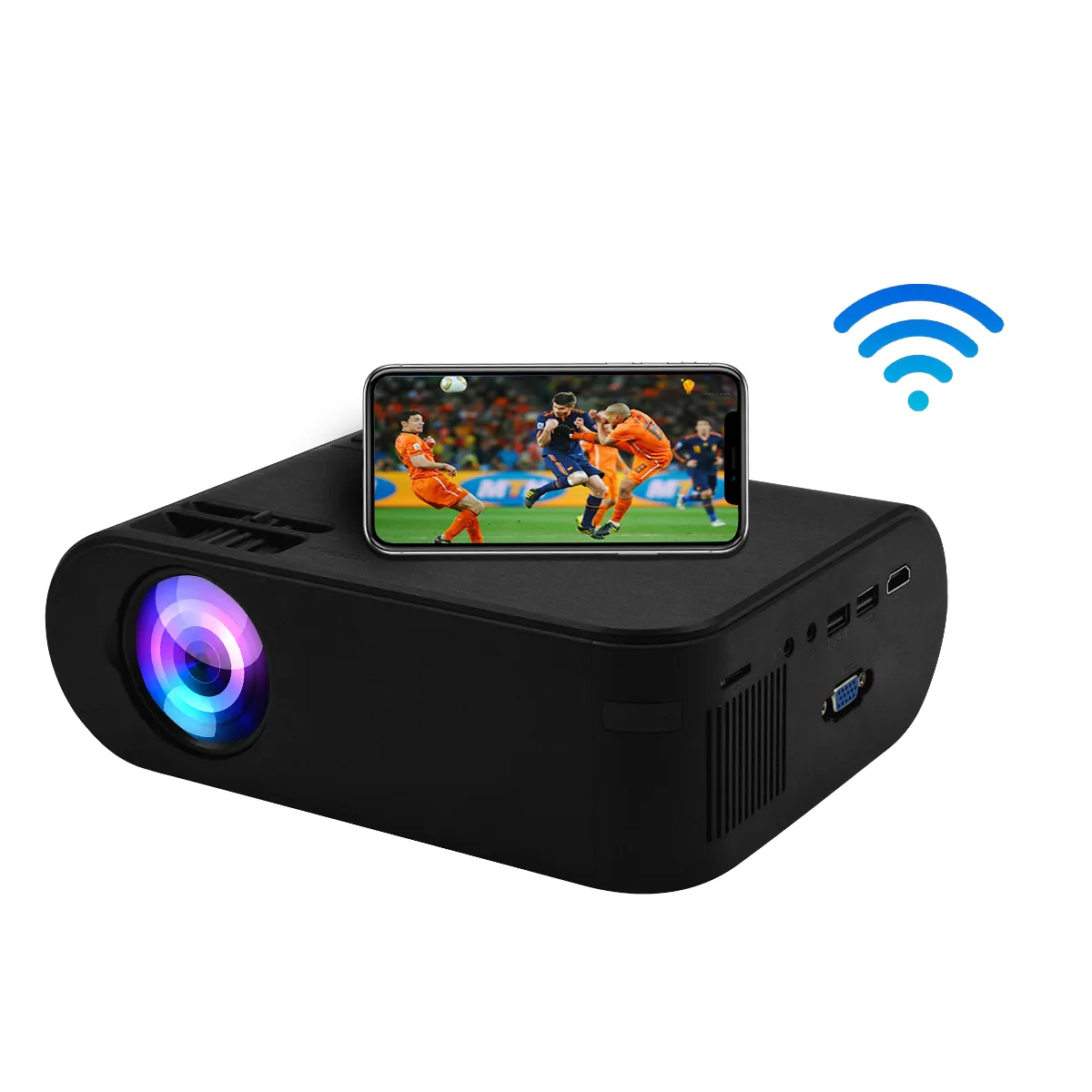 Native HD projector An21 plus max support 1080p with screen mirror function wifi connect and USB line connect