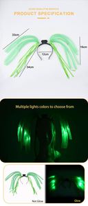 EN71 ASTM F963 Tested Green LED Flashing Noodle <b>Headband</b> for Festival Parties Concert Promotions and Bulk Import Purchasing - Product Image 5