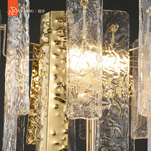 Handcrafted <b>Glass</b> round luxury <b>table</b> <b>lamp</b> in Champagne Gold for villa hotel lounge - Product Image 3