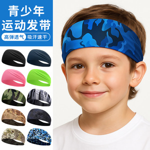 Children's <b>Sports</b> <b>Headband</b> Sweat-Wicking Cooling Ice Silk Unisex For Basketball Outdoor Activities One Size - Product Image 1