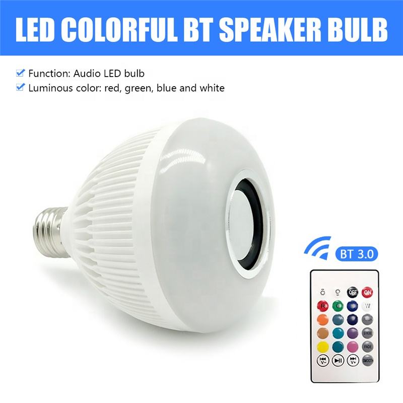 E27 RGB Wireless LED Music Bulb 24 Keys Remote Control Smart