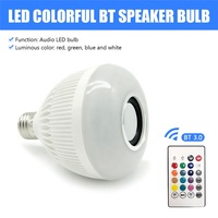 Ampoule musicale LED sans fil, E27, RGB, 24 touches, avec télécommande, variable, intelligente, musique, Audio, haut-parleur, pour la maison, lumière de chambre à coucher
