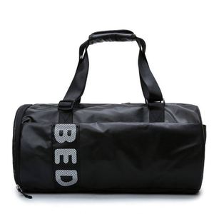 Sac de voyage cylindrique grande capacité, sac de sport pour les voyages de courte distance, sac de sport pour la salle de sport avec compartiment pour chaussures - Product Image 1